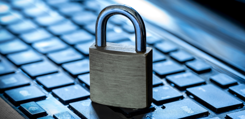 Cybersecurity Background Lock on keyboard